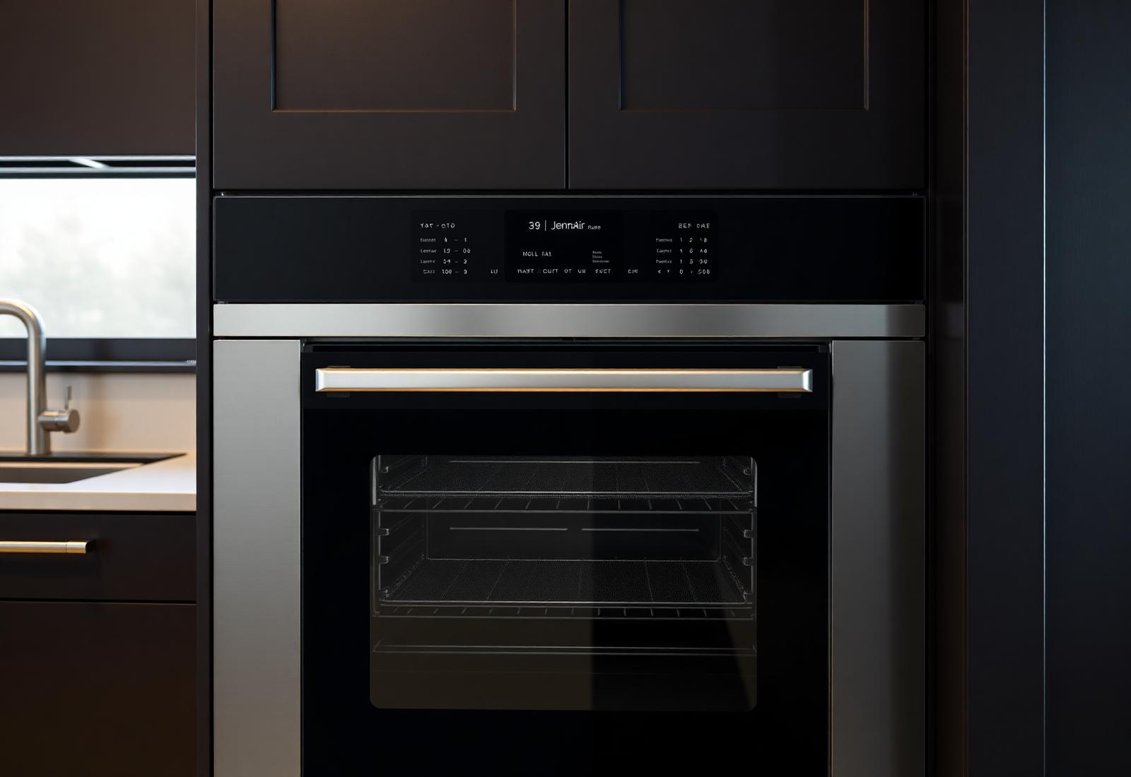 JennAir NOIR series built-in wall oven with dark glass