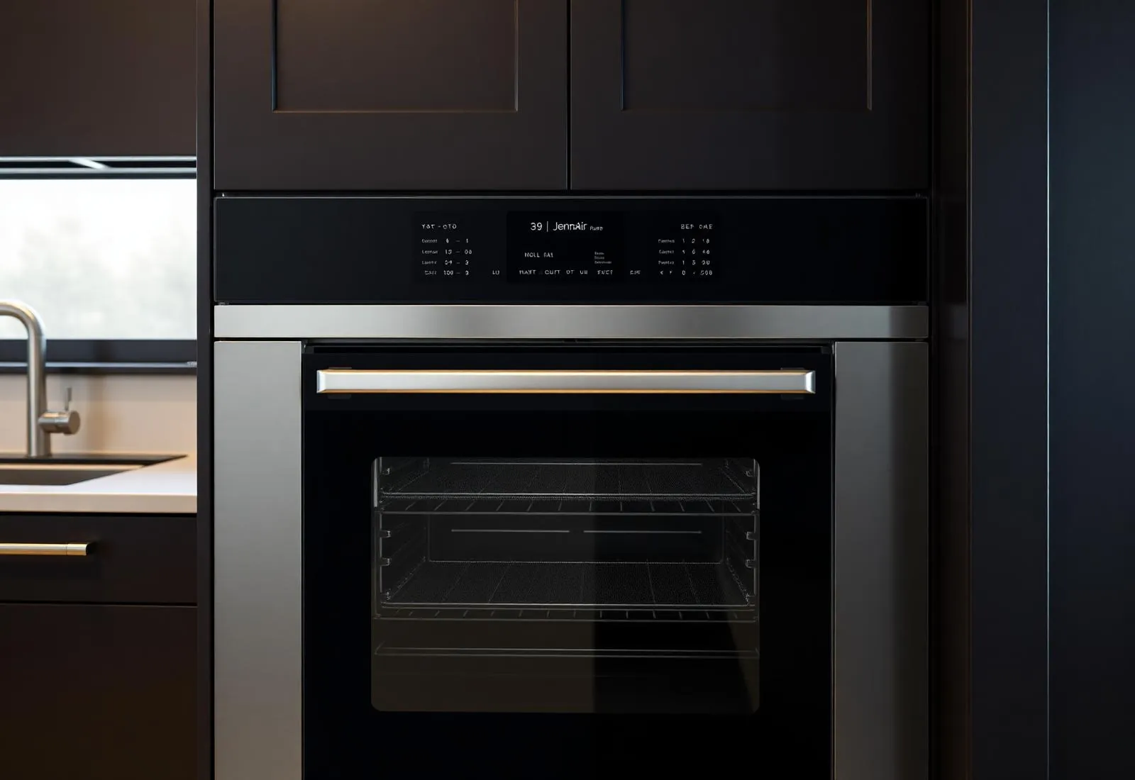 JennAir NOIR series built-in wall oven with dark glass
