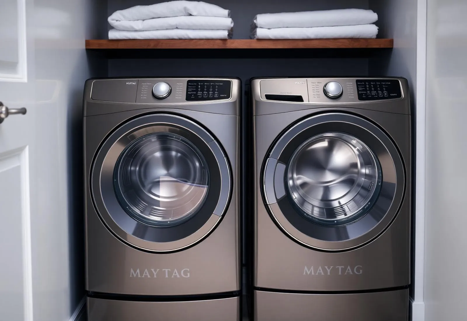 Maytag slate metallic front-load washer and dryer pair